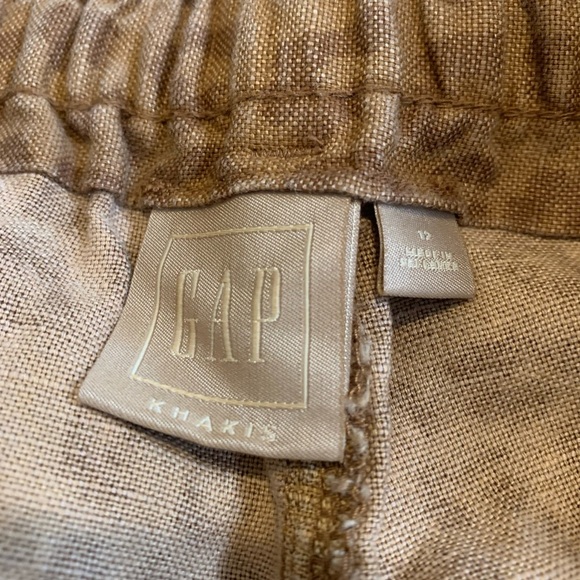 NWT Gap Khakis Brown Leopard Print High Rise Elastic Waist Shorts Size 12 - Picture 2 of 6